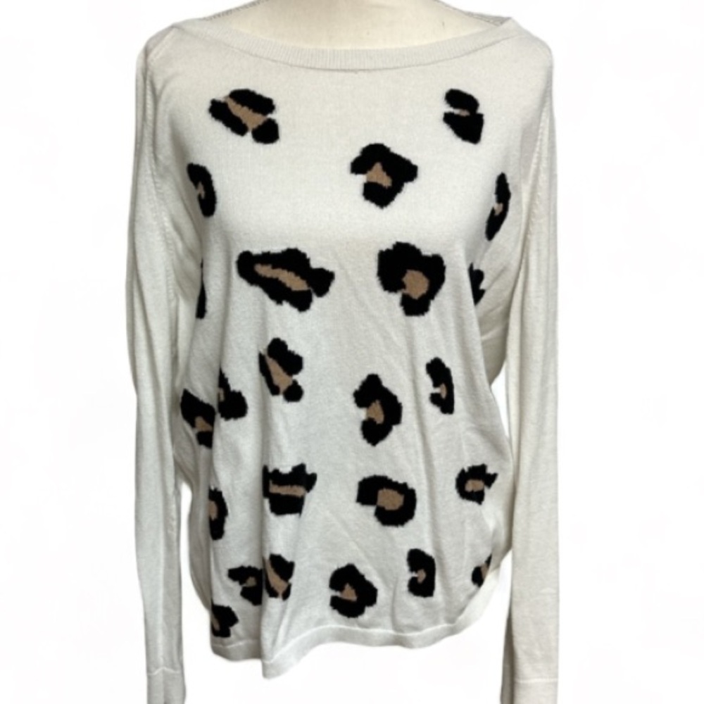 GAP Ladies Leopard Print Long Sleeve Lightweight Sweater Plus Size XXL GUC